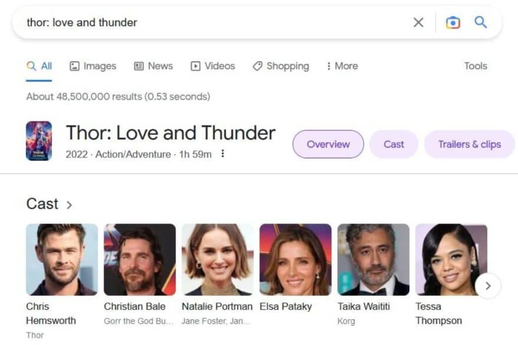 Google Search 2022 Thor